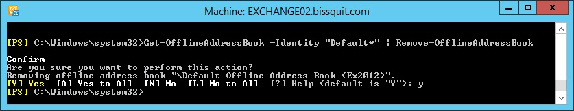 7 - get-offlineaddressbook identity remove-offlinebook