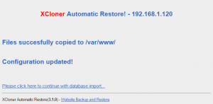 wordpress xcloner site restore 02