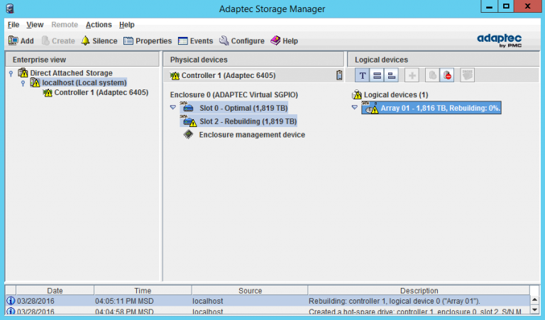 Adaptec manager